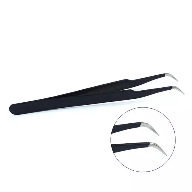 PRO Tweezers ESD-15 gebogen Pincet | Zwart