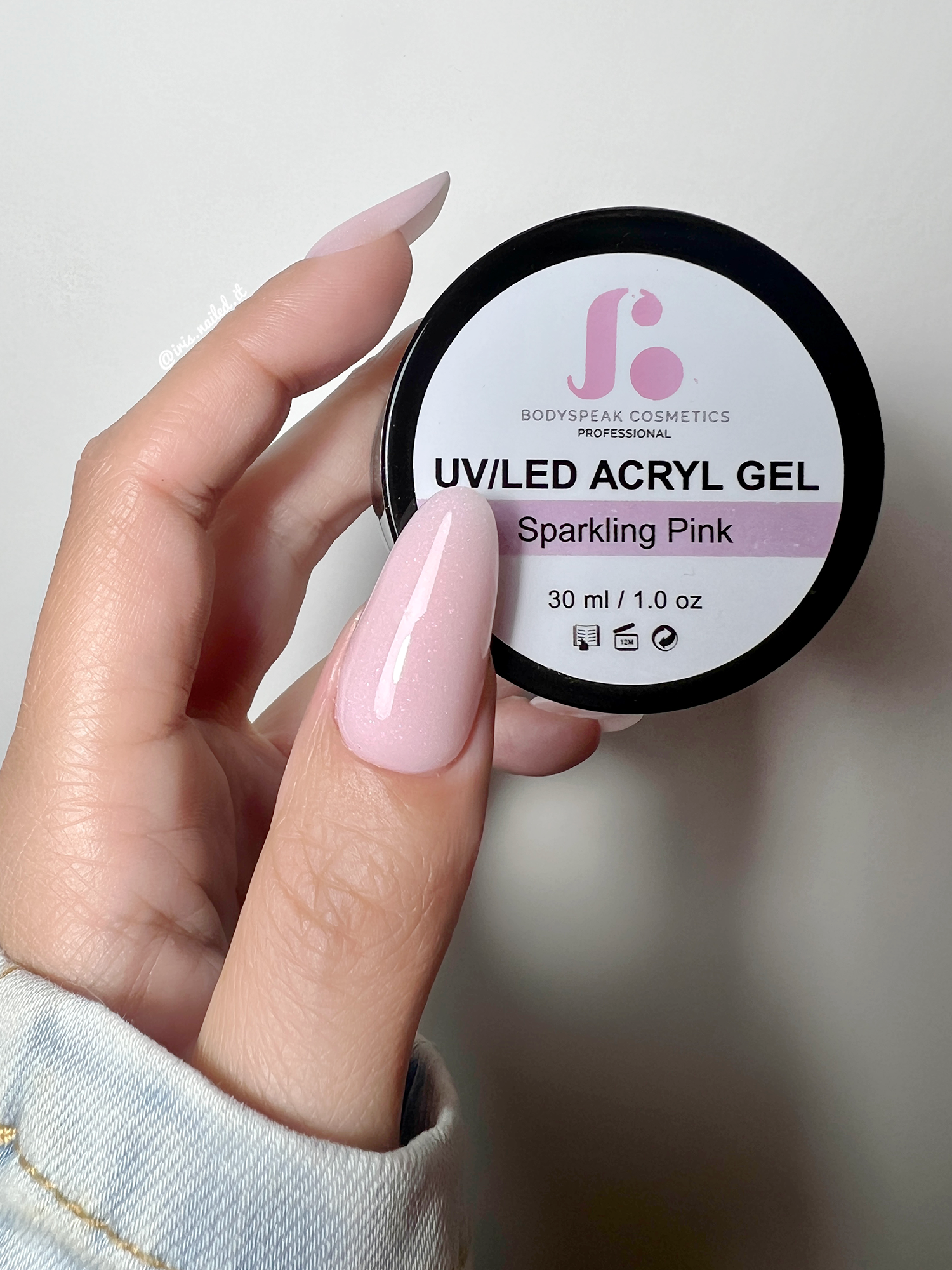 Sparkle Pink | BSC Acryl Gel in pot 30 gram.