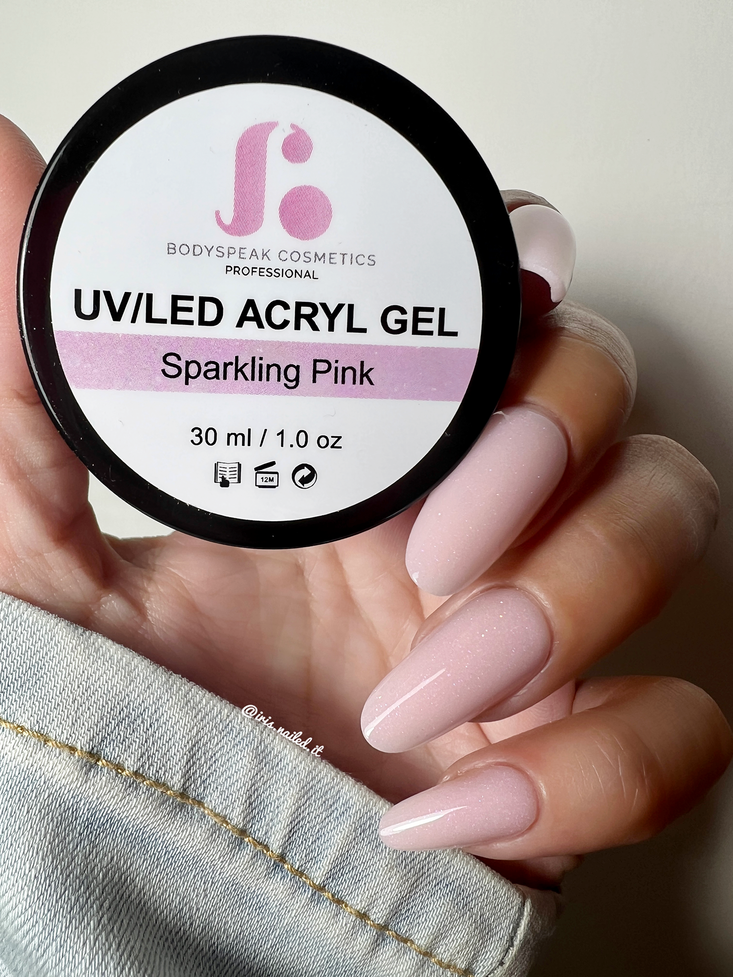 Sparkle Pink | BSC Acryl Gel in pot 30 gram.