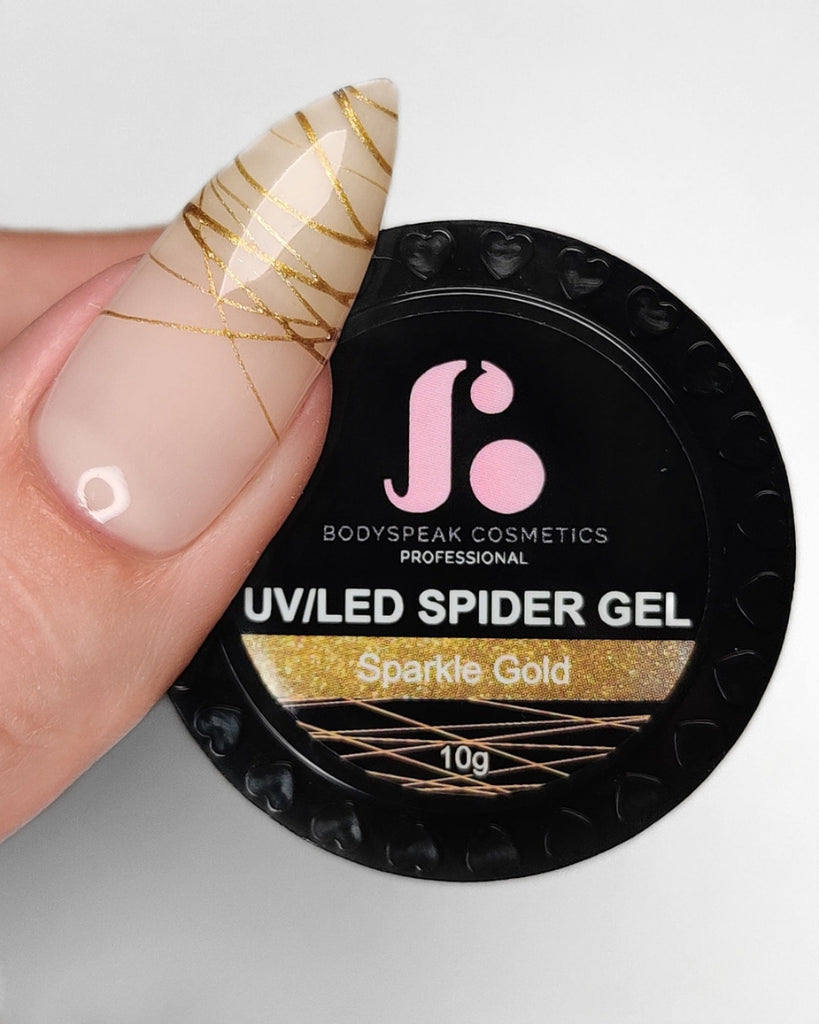Spider Gel | Sparkle Gold 10ml - Bodyspeak Cosmetics
