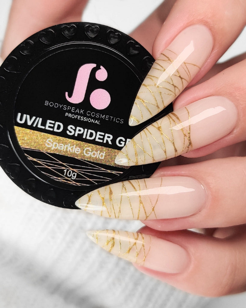 Spider Gel | Sparkle Gold 10ml - Bodyspeak Cosmetics