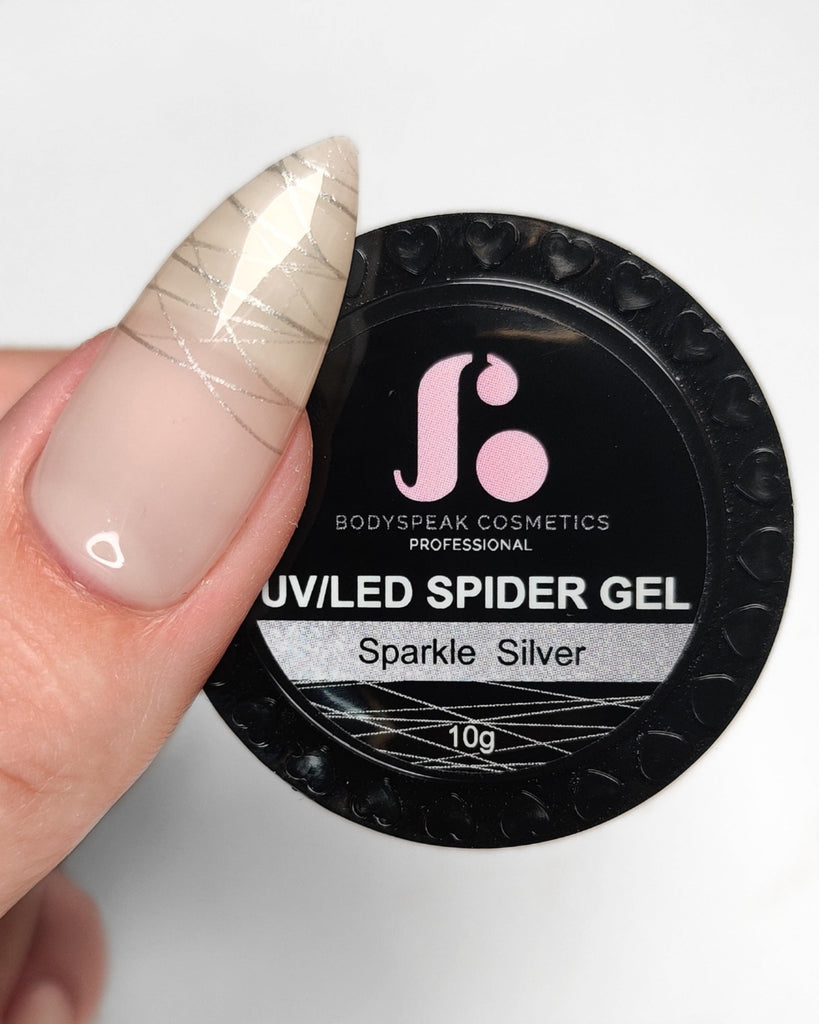 Spider Gel | Sparkle Silver 10ml - Bodyspeak Cosmetics