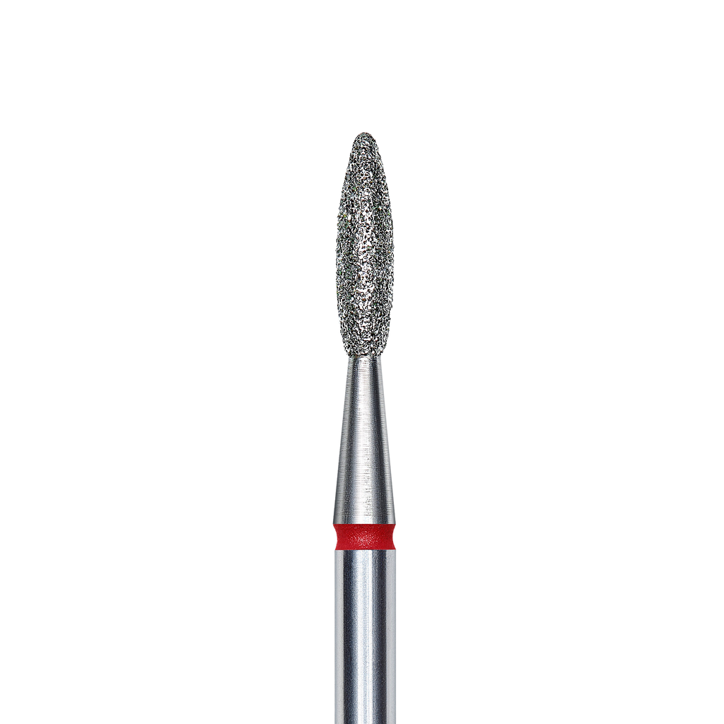 Staleks Diamond Flame Drill Bit Red (2.1 mm/8 mm) - Bodyspeak Cosmetics